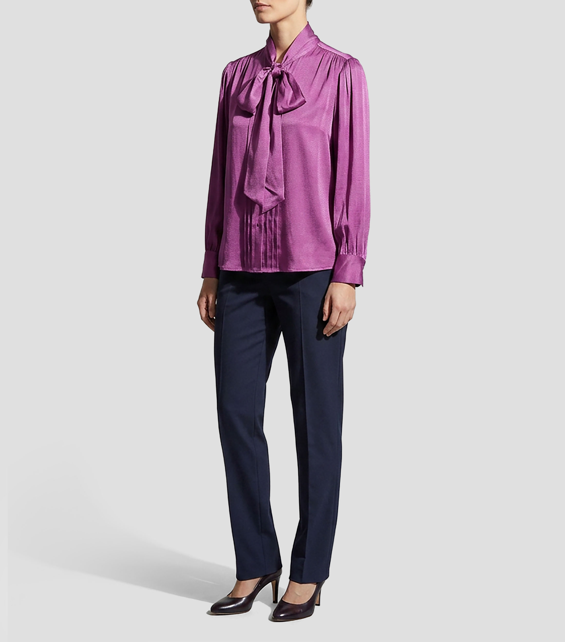 Blusa lisa manga larga Mujer